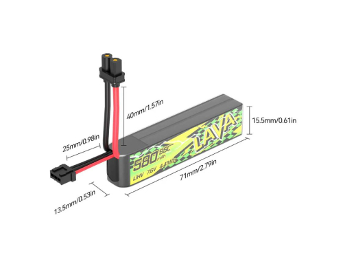 BETAFPV LAVA II 2S 580mAh 95C Акумулятор XT30