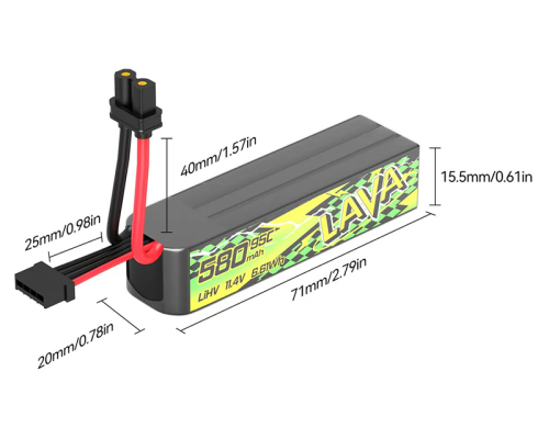 BetaFPV LAVA II 3S 11.4V 580mAh LiHV Акумулятор